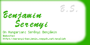 benjamin serenyi business card
